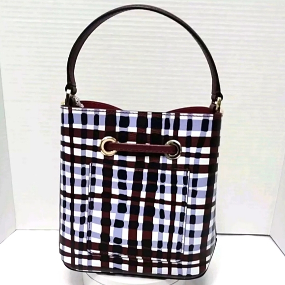 Kate Spade New York Eva City Small Plaid Crossbody Bucket Bag - Picture 6 of 12